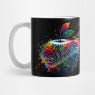 Vibrant Apple Melody - Abstract Music & Nature Fusion Mug